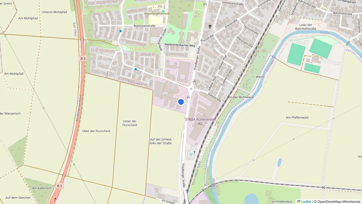 Map showing the location of CentricCom AG in Bad Vilbel